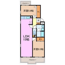 ヒルズ茶園の物件間取画像